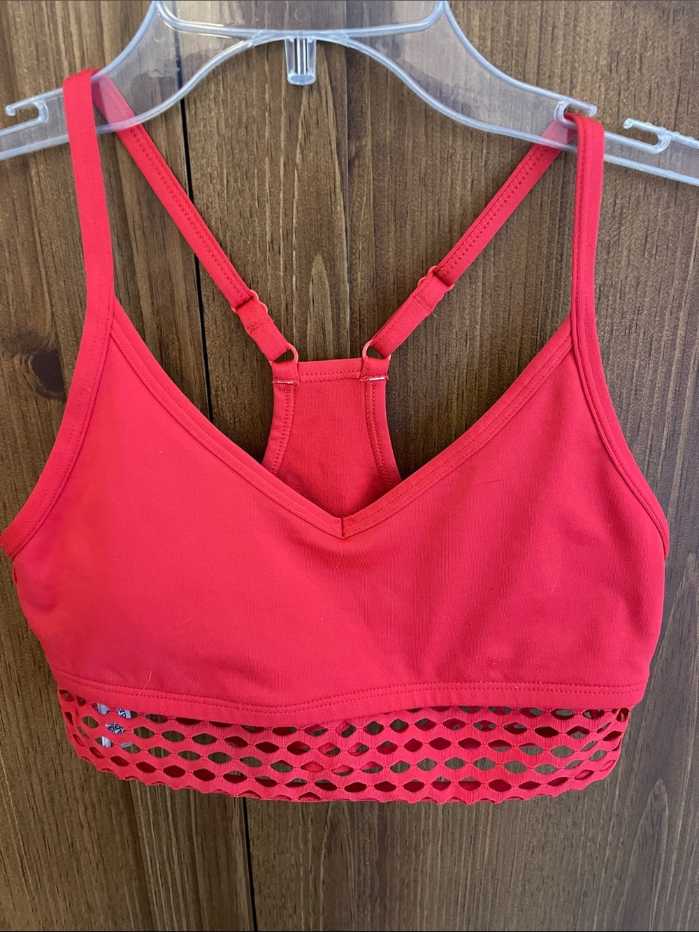 PINK Victoria's Secret Red Mesh-Band Sports Bra